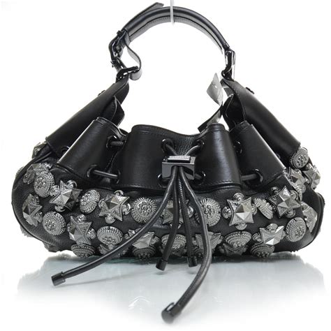 burberry warrior studded bag|BURBERRY Calfskin Mason Warrior Studded Hobo Black.